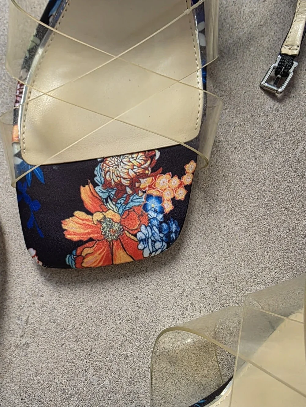 Jessica Simpson Arlisa Wedge Black Multicolor Floral Sz 8M